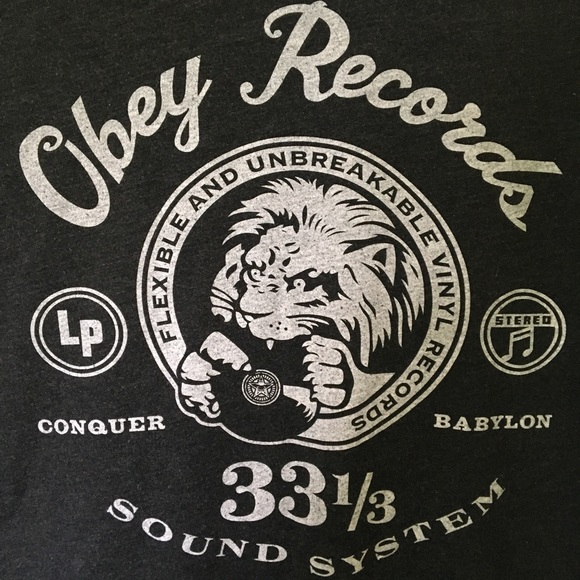 Obey Records T-Shirt - Picture 1 of 4